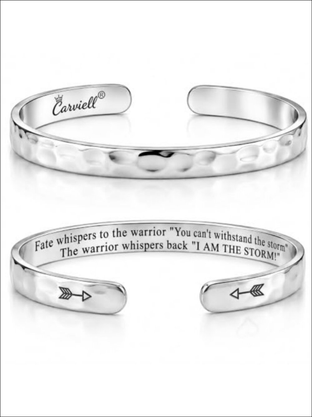 Women's Inspirational Cuff Bracelet 316L Surgical Stainless Steel Engraved